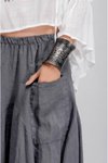 Antrasit İtalyan Cepli Keten Şalvar Pantolon