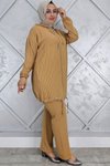 Camel Desen Kombinli İkili Tesettür Takım