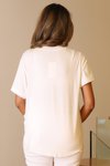 Ekru Basic Kısa Kollu Bluz