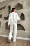 Ekru Beyaz Pantolon Sweat Alt Üst Eşofman Takım