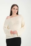 Ecru Drop Shoulder Oversize Sweater
