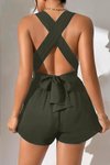 Haki Bağlamalı Mini Şort Tulum