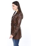 Kahverengi Hakiki Deri Lavinia Ceket