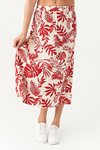 Kırmızı Midi Desenli Etek