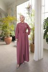 Dark Pink Yoked Beaded Robe