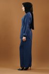 Lacivert Bağlamalı Kimono İkili Tesettür Takım
