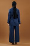 Lacivert Bağlamalı Kimono İkili Tesettür Takım