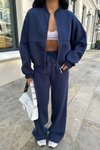 Lacivert Kadın Kışlık Alt Üst Eşofman Takımı -
