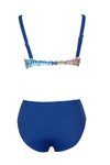 Mavi Etnik Desenli Toparlayıcı Askılı Bikini Takım