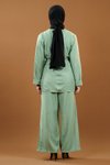 Mint Bağlamalı Kimono İkili Tesettür Takım