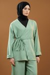 Mint Bağlamalı Kimono İkili Tesettür Takım