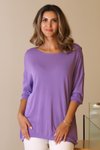 Mor Uzun Kollu Basic Triko Bluz