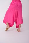 Pembe İtalyan Cepli Keten Şalvar Pantolon