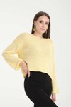 Sarı Düşük Omuz Oversize Kazak