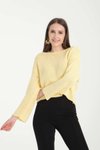 Sarı Düşük Omuz Oversize Kazak