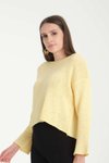 Sarı Düşük Omuz Oversize Kazak