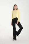 Sarı Düşük Omuz Oversize Kazak