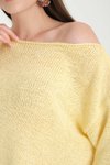 Sarı Düşük Omuz Oversize Kazak