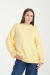 Sarı Oversize Basic Uzun Kazak