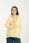 Sarı Oversize Basic Uzun Kazak