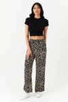 Siyah Desenli Bol Paça Yüksek Bel Pantolon