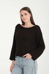 Black Drop Shoulder Oversize Sweater
