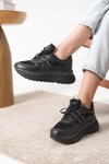 Siyah Garantili Ortopedik Sneaker Spor Ayakkabı