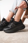 Siyah Garantili Ortopedik Sneaker Spor Ayakkabı