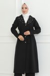 Siyah İnci Detaylı İkili Tesettür Takım