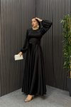 Siyah Mira Tesettür Abiye Elbise