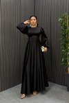 Siyah Mira Tesettür Abiye Elbise