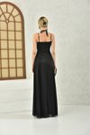 Siyah Uzun Askılı Abiye Elbise