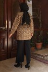 Taba Leopar Desenli Triko İkili Tesettür Takım