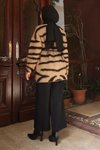 Taba Zebra Desenli Triko İkili Tesettür Takım