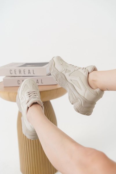 Bej Ortopedik Sneaker Spor Ayakkabı