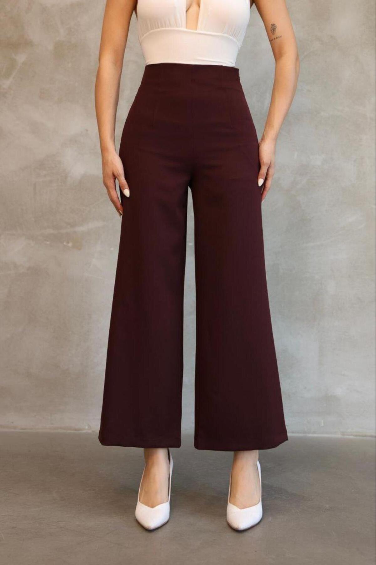 Bordo Mango Model Pantolon - RAWEA FASHİON