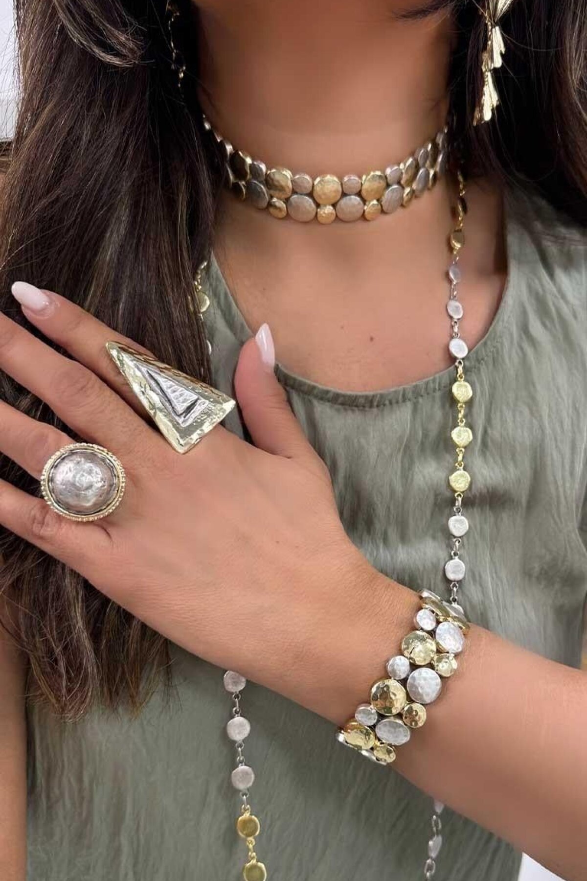 سوار مطاطي بآثار الزمن الذهبية - Byp Atelier