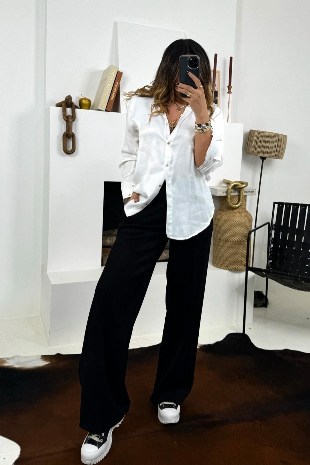 Black Elasticated Back Waist Suede Wide Leg Pants - Sohotique By P