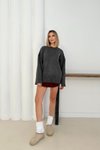 Antrasit Oversize Basic Kazak