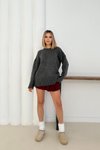 Antrasit Oversize Basic Kazak