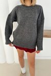 Antrasit Oversize Basic Kazak
