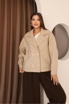 Beige Short Cashmere-Blend Jacket