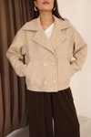 Bej Kısa Kaşe Ceket