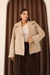 Bej Kısa Kaşe Ceket