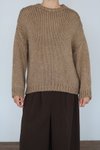 Bej Oversize Örme Kazak