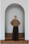 Bej Oversize Örme Kazak