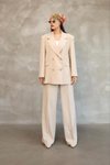 Beige Premium Polyviscose Jacket and Trousers Two-Piece Set