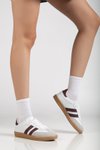 Beyaz Bordo Sanbo Ortopedik Sneaker Spor Ayakkabı