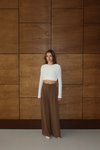 Beyaz Tokalı Premium Crop Bluz