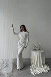 Beyaz Uzun Likralı Elbise